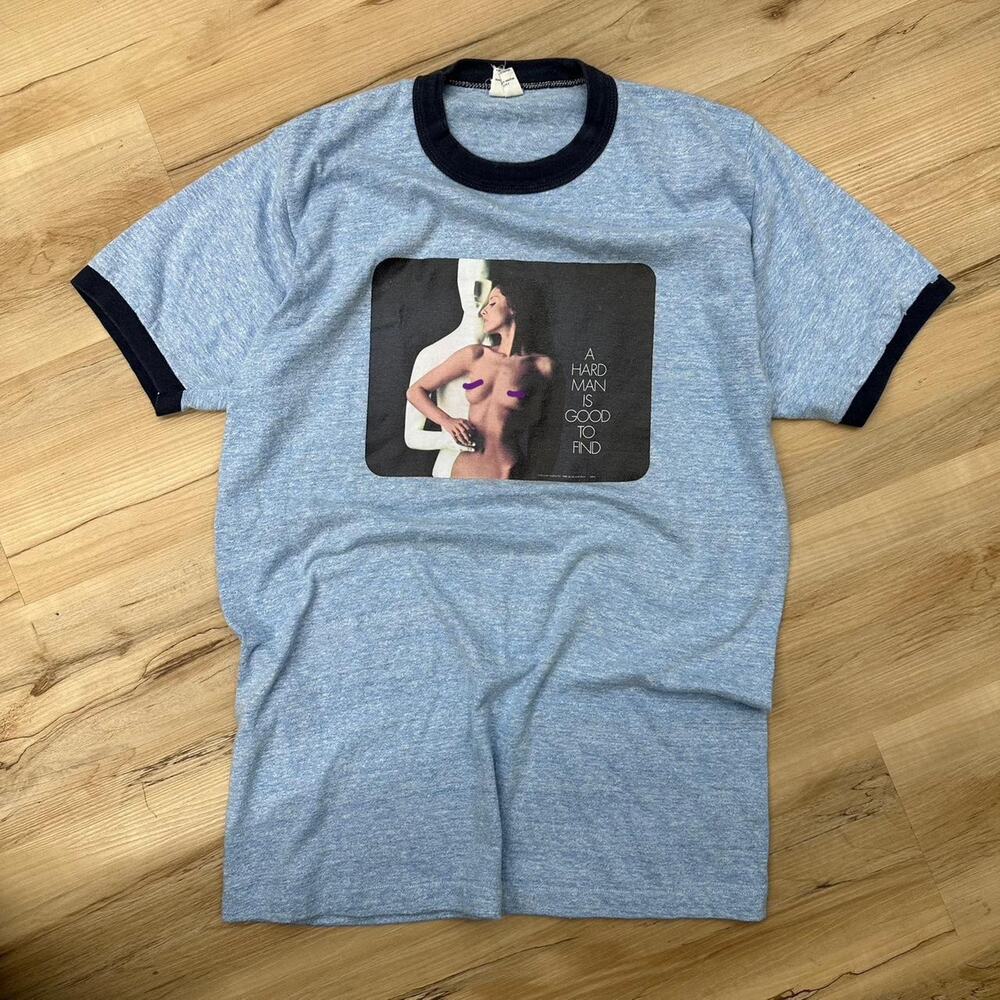 Vintage 70s A Hard Man Good Model Fashion NSFW Sex Shirt